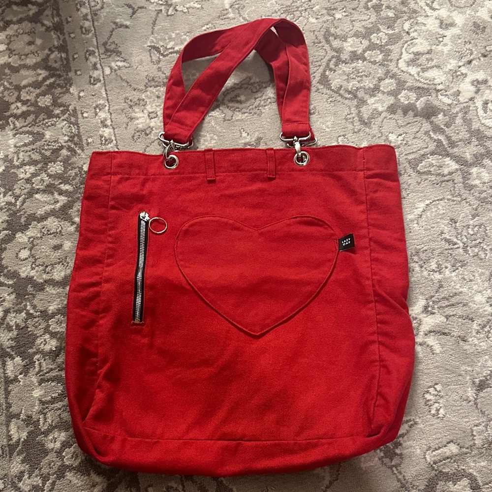 Lazy Oaf Red Heart Tote Bag